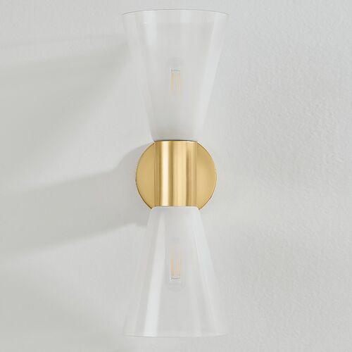 Kira 2-Light Glass Wall Sconce 7 Kira 2-Light Glass Wall Sconce