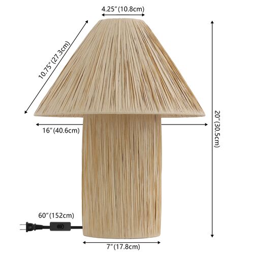 Christa Paper Rope 20" Table Lamp, Natural 5 Christa Paper Rope 20" Table Lamp, Natural