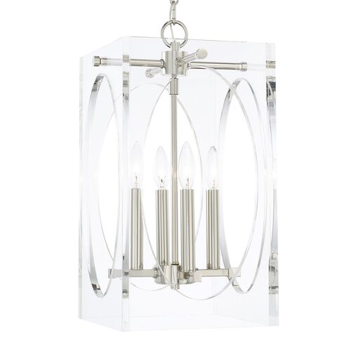 Drake Narrow Chandelier, Clear/Nickel 1 Drake Narrow Chandelier, Clear/Nickel