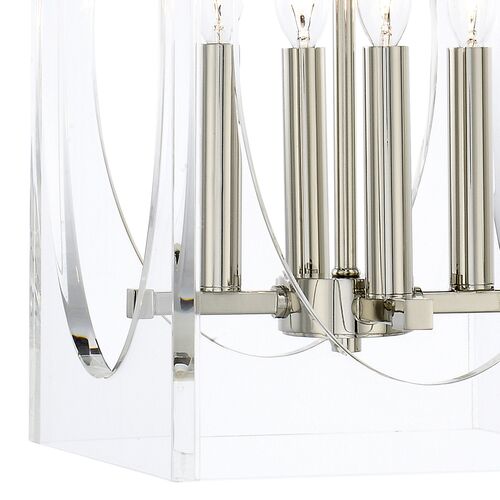 Drake Narrow Chandelier, Clear/Nickel 3 Drake Narrow Chandelier, Clear/Nickel