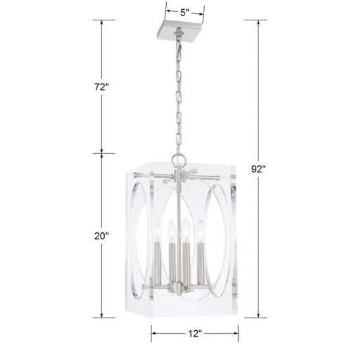 Drake Narrow Chandelier, Clear/Nickel 5 Drake Narrow Chandelier, Clear/Nickel