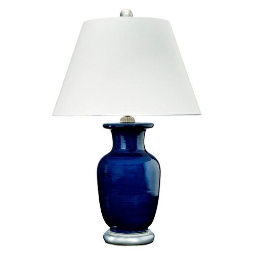 Capitan Table Lamp, Navy/Silver 1 Capitan Table Lamp, Navy/Silver
