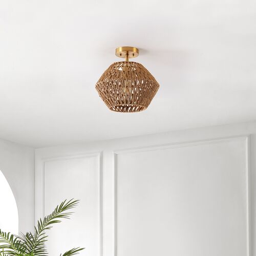 Jericho Rope Flush Mount, Natural/Gold 5 Jericho Rope Flush Mount, Natural/Gold
