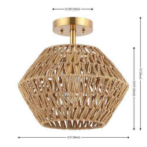 Jericho Rope Flush Mount, Natural/Gold 7 Jericho Rope Flush Mount, Natural/Gold