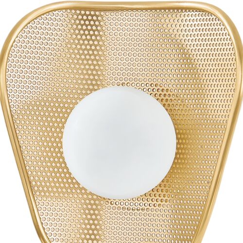 Mira Perforated Metal Wall Sconce, Aged Brass 4 Mira Perforated Metal Wall Sconce, Aged Brass