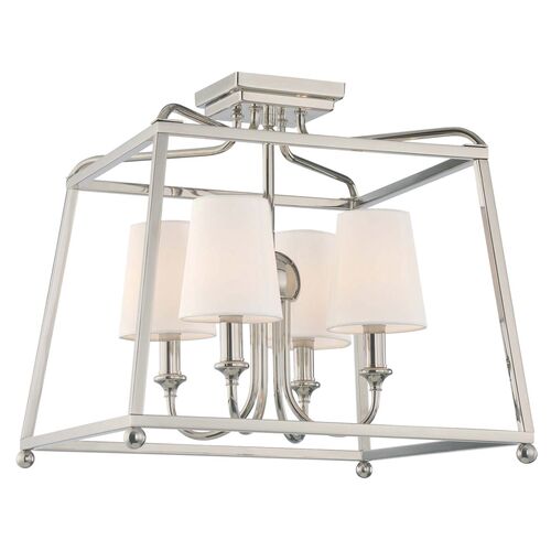 Sylvan 4-Light Flush Mount, Polished Nickel