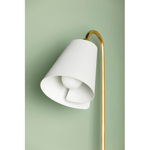 Crew Lily 16.5" Wall Sconce, Gold Leaf/Textured White 6 Crew Lily 16.5" Wall Sconce, Gold Leaf/Textured White