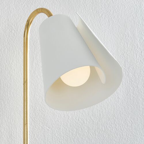 Crew Lily 16.5" Wall Sconce, Gold Leaf/Textured White 9 Crew Lily 16.5" Wall Sconce, Gold Leaf/Textured White