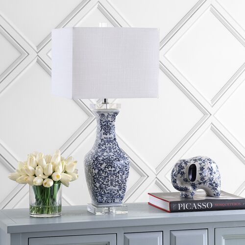Amadea Ceramic Table Lamp, Blue/White 2 Amadea Ceramic Table Lamp, Blue/White