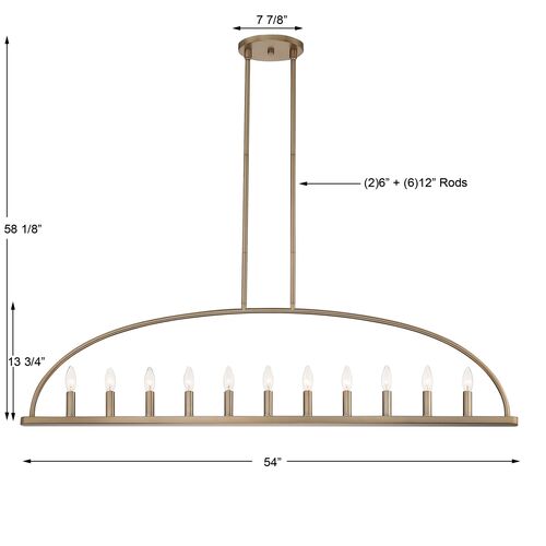 Abbott Linear Chandelier 6 Abbott Linear Chandelier