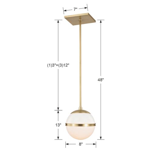 Truax Mini Pendant, Aged Brass 5 Truax Mini Pendant, Aged Brass