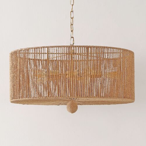 Mazey 5-Light 24" Rope Pendant, Natural/Gold 6 Mazey 5-Light 24" Rope Pendant, Natural/Gold