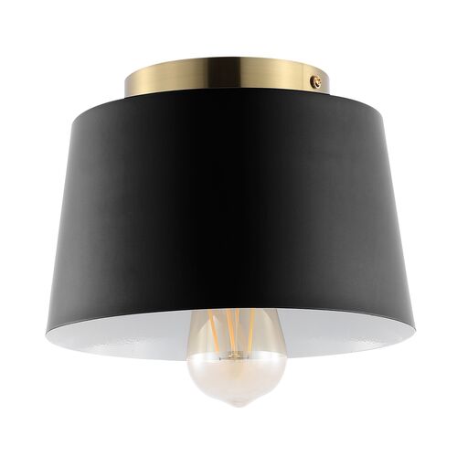 Waine Flush Mount, Black/Brass 1 Waine Flush Mount, Black/Brass