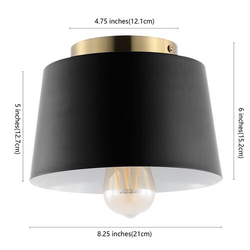 Waine Flush Mount, Black/Brass 7 Waine Flush Mount, Black/Brass