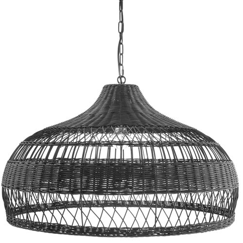 Isla Rattan Pendant, Black 1 Isla Rattan Pendant, Black