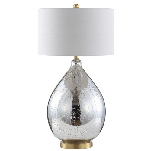 Elsinor Glass Teardrop Table Lamp, Mercury Silver 1 Elsinor Glass Teardrop Table Lamp, Mercury Silver