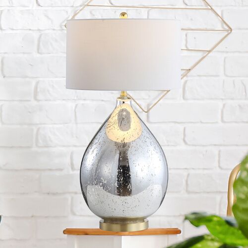 Elsinor Glass Teardrop Table Lamp, Mercury Silver 2 Elsinor Glass Teardrop Table Lamp, Mercury Silver