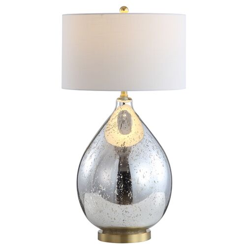 Elsinor Glass Teardrop Table Lamp, Mercury Silver 3 Elsinor Glass Teardrop Table Lamp, Mercury Silver