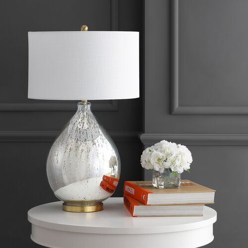 Elsinor Glass Teardrop Table Lamp, Mercury Silver 4 Elsinor Glass Teardrop Table Lamp, Mercury Silver
