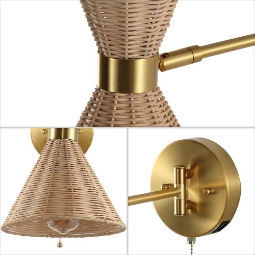 Tressin Rattan Swing-Arm USB Wall Sconce 11 Tressin Rattan Swing-Arm USB Wall Sconce