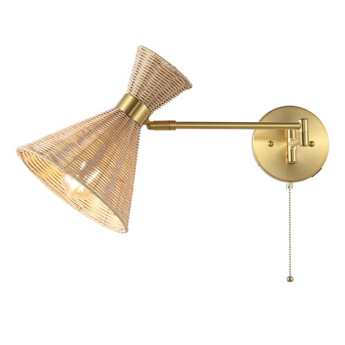 Tressin Rattan Swing-Arm USB Wall Sconce 6 Tressin Rattan Swing-Arm USB Wall Sconce