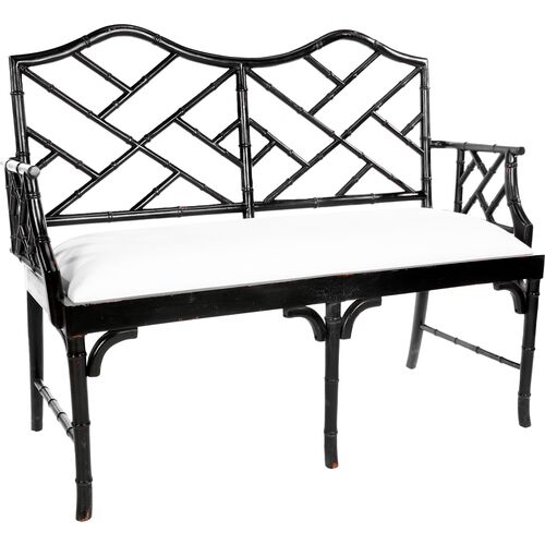 Marcia Chippendale Settee, Black 1 Marcia Chippendale Settee, Black