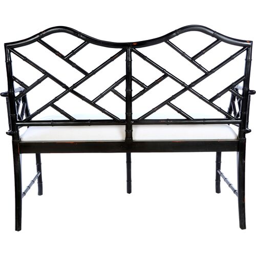 Marcia Chippendale Settee, Black 3 Marcia Chippendale Settee, Black
