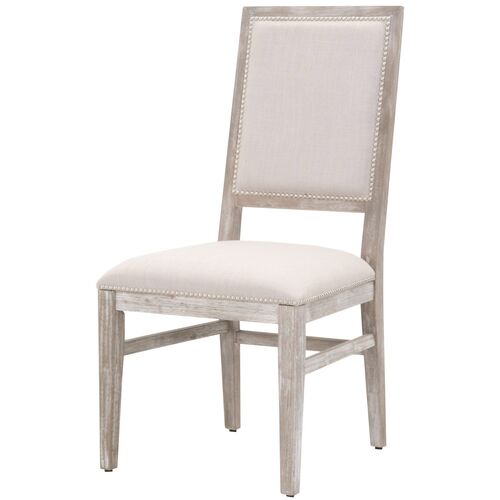 S/2 Dorinda Dining Chairs, Stone Linen/Natural Grey 2 S/2 Dorinda Dining Chairs, Stone Linen/Natural Grey