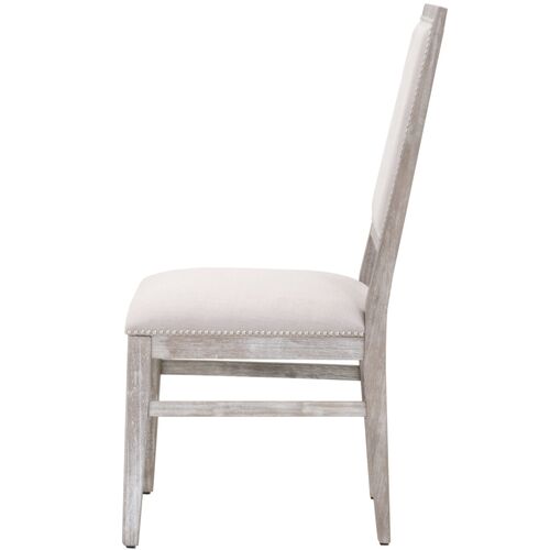 S/2 Dorinda Dining Chairs, Stone Linen/Natural Grey 4 S/2 Dorinda Dining Chairs, Stone Linen/Natural Grey