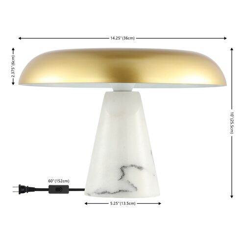 Jebel 10" Dome Table Lamp, Brass/White Marble 6 Jebel 10" Dome Table Lamp, Brass/White Marble