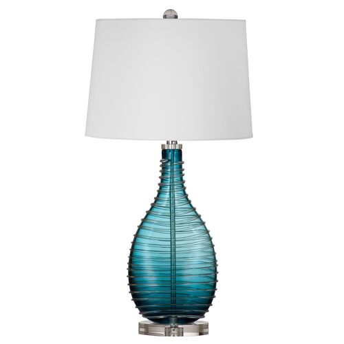 Charles Glass Table Lamp, Blue 1 Charles Glass Table Lamp, Blue