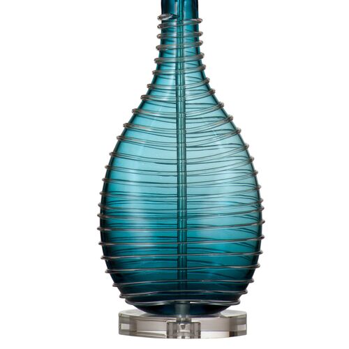 Charles Glass Table Lamp, Blue 3 Charles Glass Table Lamp, Blue