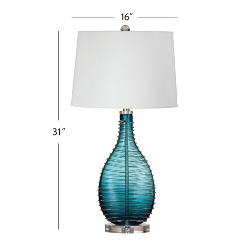 Charles Glass Table Lamp, Blue 4 Charles Glass Table Lamp, Blue