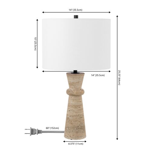 Frela 25.25" Travertine Table Lamp 5 Frela 25.25" Travertine Table Lamp