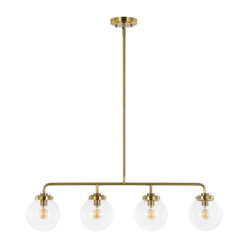 Erden 4-Light 18" Linear Globe Pendant, Brass 1 Erden 4-Light 18" Linear Globe Pendant, Brass