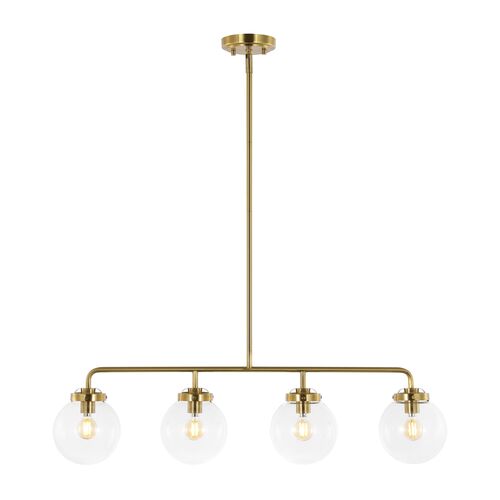 Erden 4-Light 18" Linear Globe Pendant, Brass 2 Erden 4-Light 18" Linear Globe Pendant, Brass