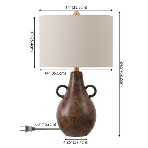 Sfen 24.5" Table Lamp, Antique Brown 5 Sfen 24.5" Table Lamp, Antique Brown