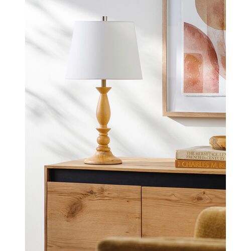 Edisto Painted Wood Table Lamp, Natural 2 Edisto Painted Wood Table Lamp, Natural