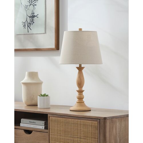Edisto Painted Wood Table Lamp, Natural 3 Edisto Painted Wood Table Lamp, Natural