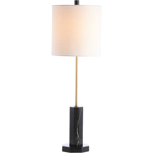 Zaia Marble Buffet Lamp, Black/Brass 3 Zaia Marble Buffet Lamp, Black/Brass