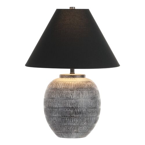 Moni 22" Table Lamp, Grey/Black 2 Moni 22" Table Lamp, Grey/Black