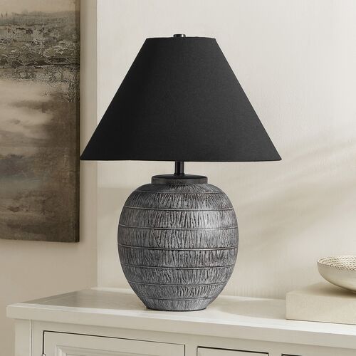Moni 22" Table Lamp, Grey/Black 4 Moni 22" Table Lamp, Grey/Black