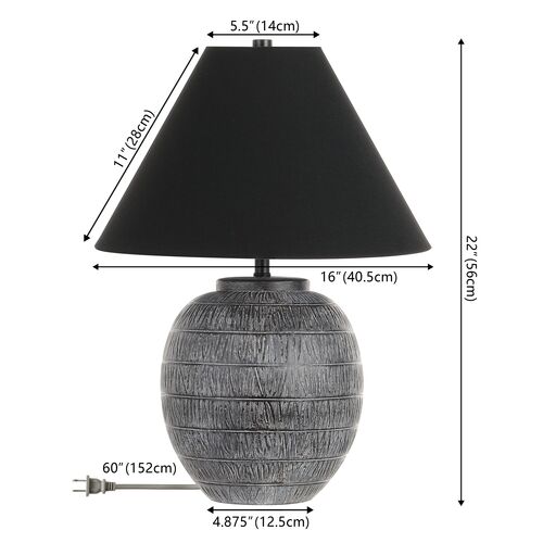 Moni 22" Table Lamp, Grey/Black 5 Moni 22" Table Lamp, Grey/Black