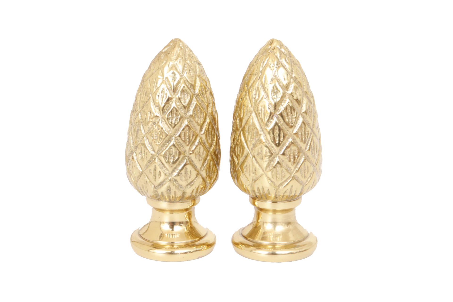 Brass Pine Cone Lamp Finials - a Pair 1 Brass Pine Cone Lamp Finials - a Pair