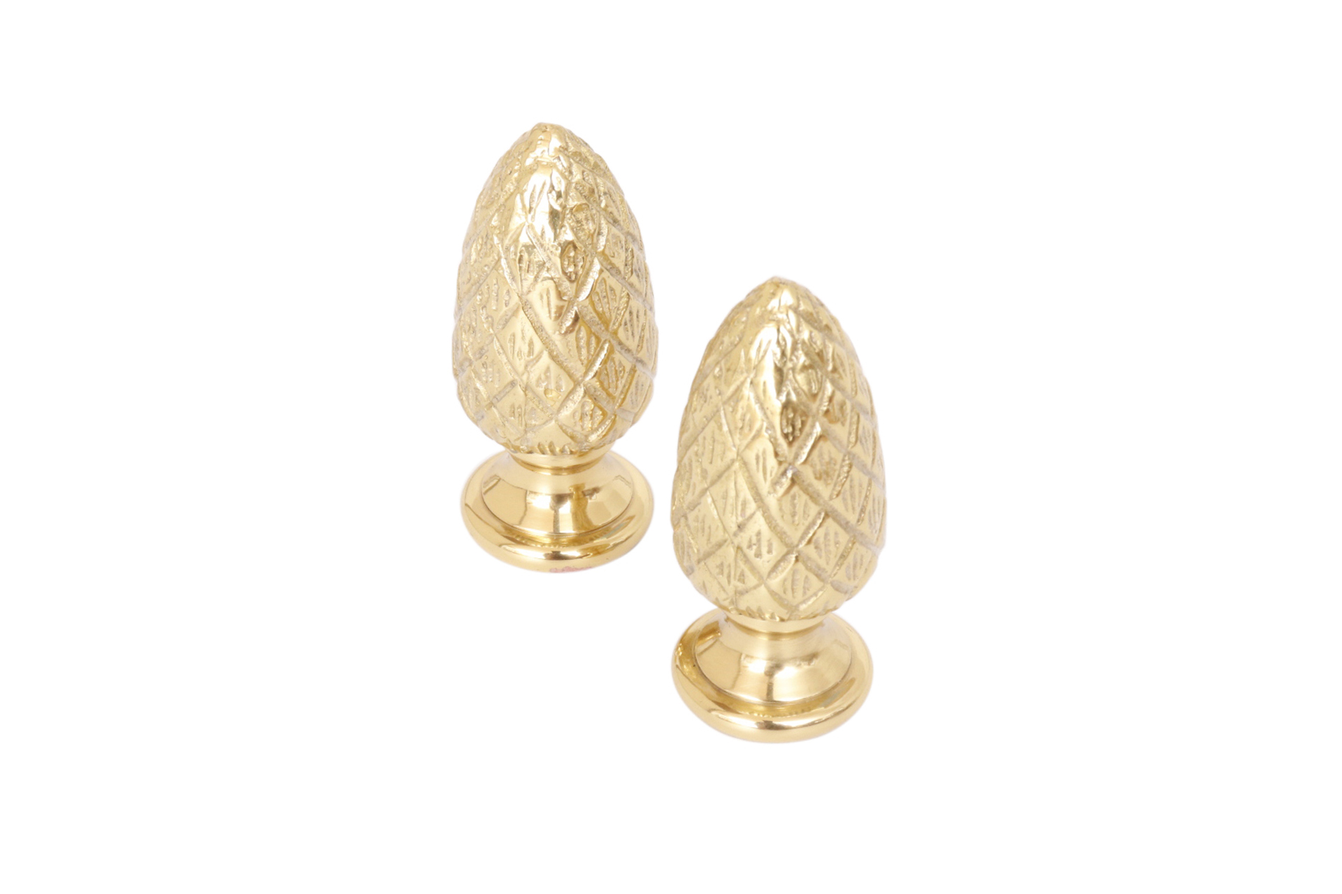 Brass Pine Cone Lamp Finials - a Pair 2 Brass Pine Cone Lamp Finials - a Pair