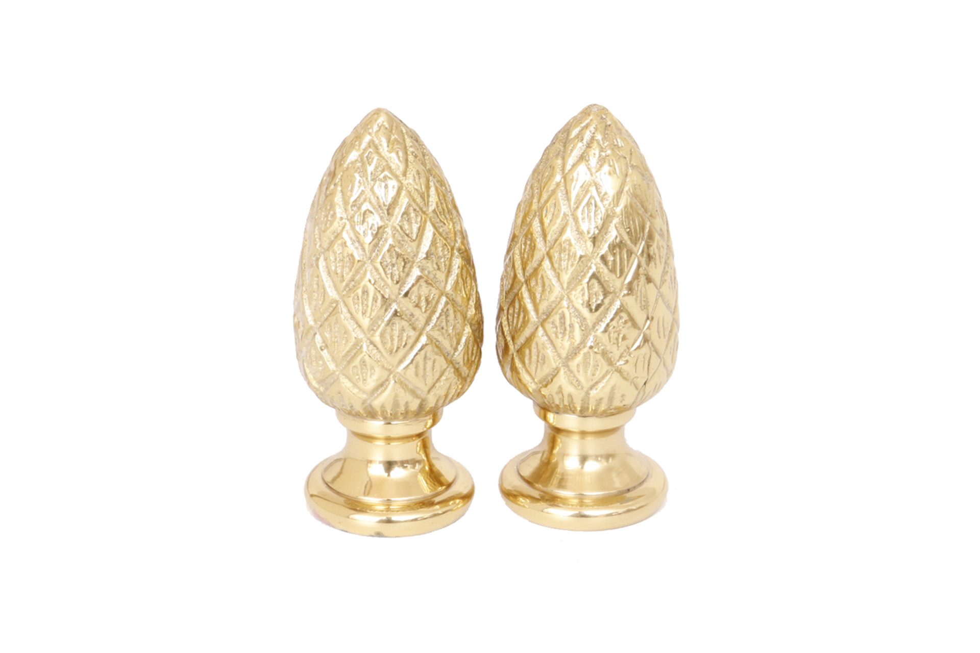 Brass Pine Cone Lamp Finials - a Pair 3 Brass Pine Cone Lamp Finials - a Pair