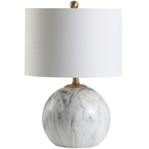 Ridley Faux Marble Table Lamp, White 1 Ridley Faux Marble Table Lamp, White