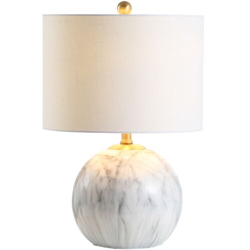 Ridley Faux Marble Table Lamp, White 3 Ridley Faux Marble Table Lamp, White