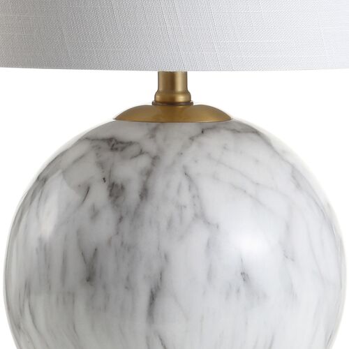 Ridley Faux Marble Table Lamp, White 6 Ridley Faux Marble Table Lamp, White