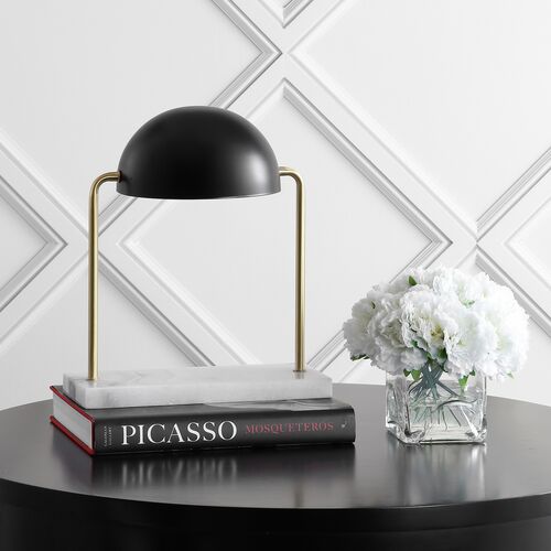 Harriett Dome Marble Table/Desk Lamp, Black/Gold 2 Harriett Dome Marble Table/Desk Lamp, Black/Gold
